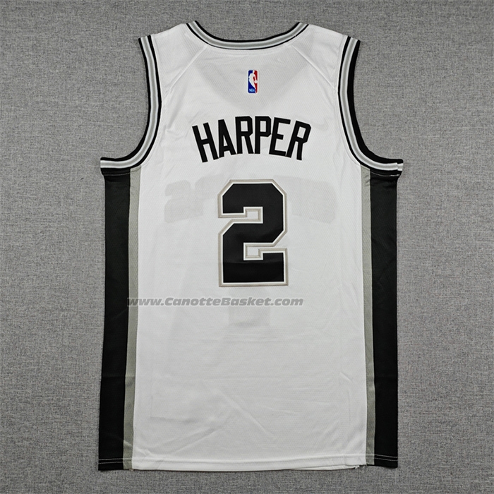 Maglia San Antonio Spurs Dylan Harper No 2 Association 2025-26 Bianco